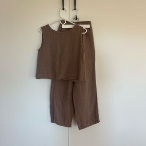 Gillian Stevens Linen Finley Pant and Top Set Size 0